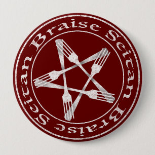Braise Seitan Vegan Pentagram (Lichtversion) Button