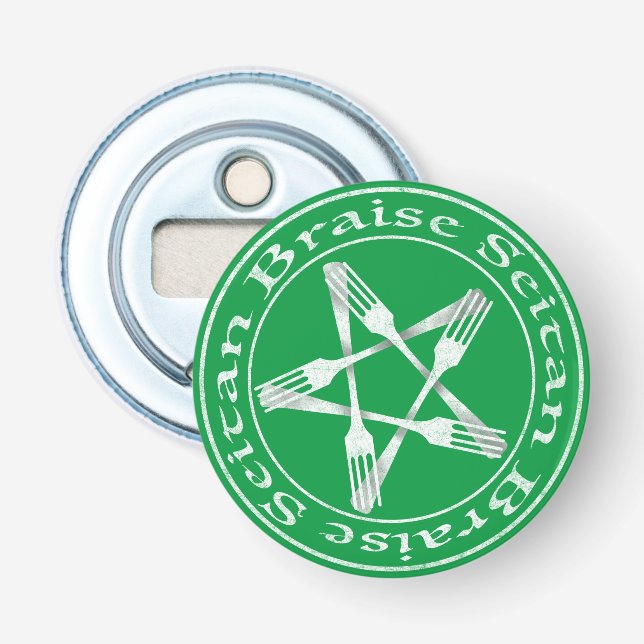 Braise Seitan Vegan Pentagram (Lichtversion) Flaschenöffner (Vorderseite)