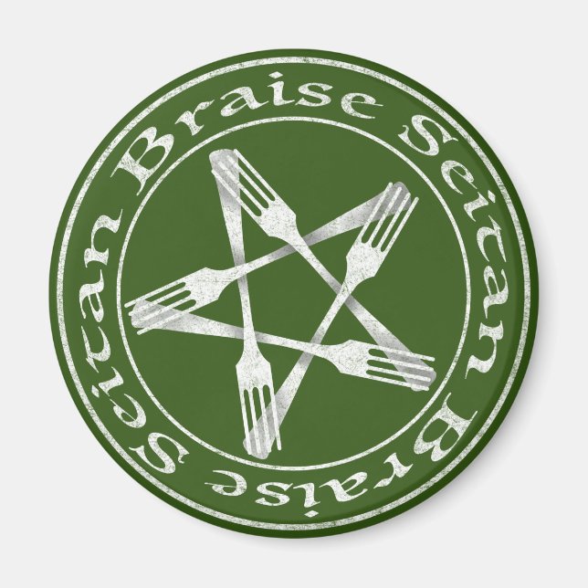 Braise Seitan Vegan Pentagram (Lichtversion) Magnet (Vorne)