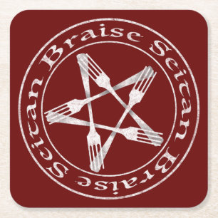 Braise Seitan Vegan Pentagram (Lichtversion) Rechteckiger Pappuntersetzer