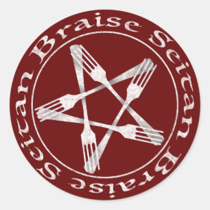 Braise Seitan Vegan Pentagram (Lichtversion) Runder Aufkleber