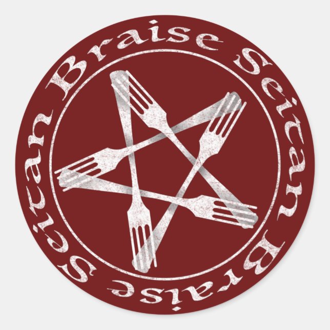 Braise Seitan Vegan Pentagram (Lichtversion) Runder Aufkleber (Vorderseite)