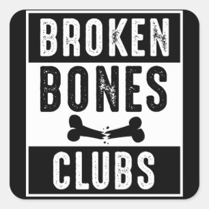 Braken Bones Club Quadratischer Aufkleber