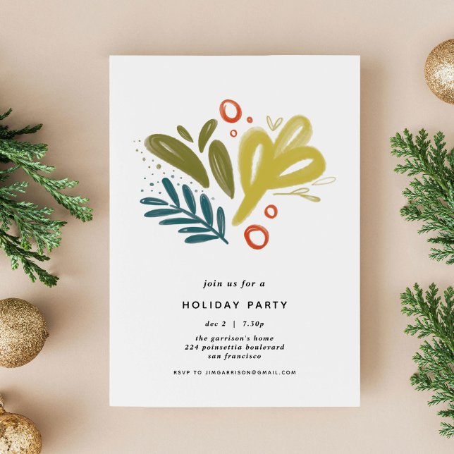 Bramble | Festliche botanische Feierlichkeiten Ein Einladungspostkarte (Bramble | Festive Botanical Holiday Party Invite)