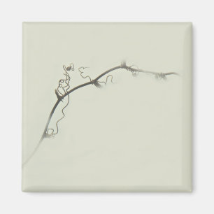 Bramble Tendrils im Nebel - Minimalismus Magnet