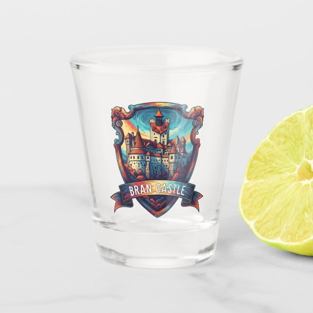 Bran Schloss Rumänien Modern Schnapsglas (Vorderseite)