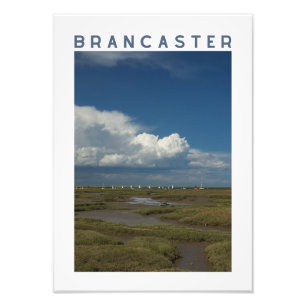 Brancaster Norfolk Salzwiese und Segelboote Fotodruck