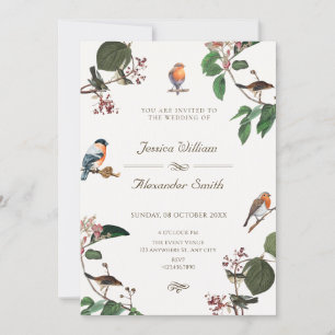 Branch Blätter Bird Hochzeit Einladung