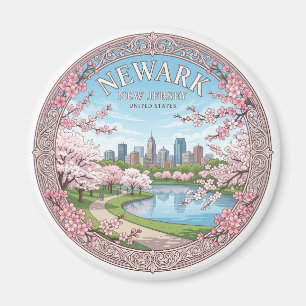 Branch Brook Park Kirschblüten-Skyline-Blick Magnet