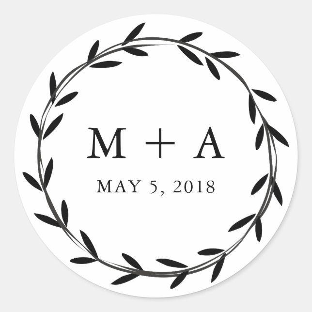 Branch Rustic Wedding Design Runder Aufkleber (Vorderseite)