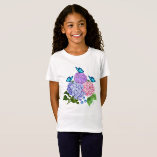 BRANCHE VON HYDRANGEEN MIT BUTTERFLY T-Shirt