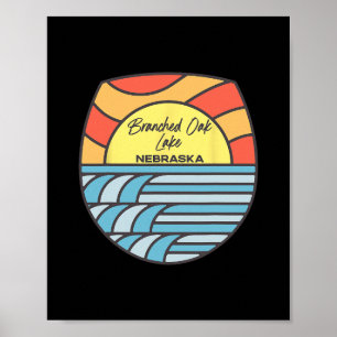 Branched Oak Lake Nebraska Ne Sonnenuntergang Urla Poster