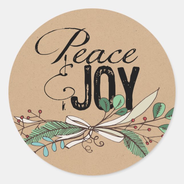 Branchen und Berries Peace and Joy Sticker (Vorderseite)
