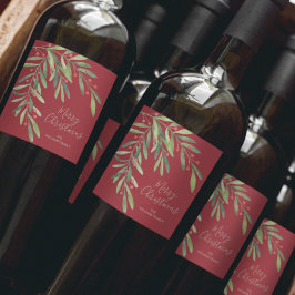 Branchen und Berries Weihnachten Weinetikett