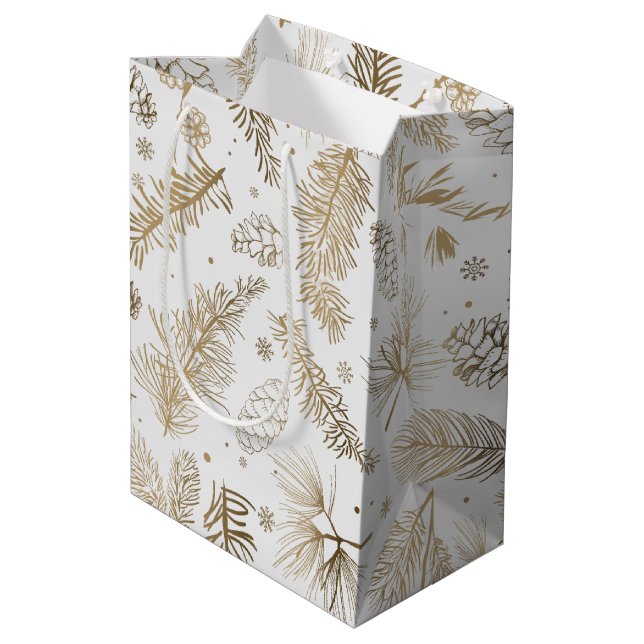Branchen und Kiefern Mittlere Geschenktüte (Rückseite Schrägansicht)