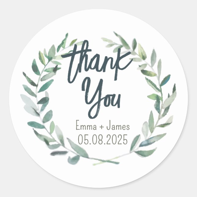 Branches Laurel Vielen Dank, dass Sie Sticker (Vorderseite)