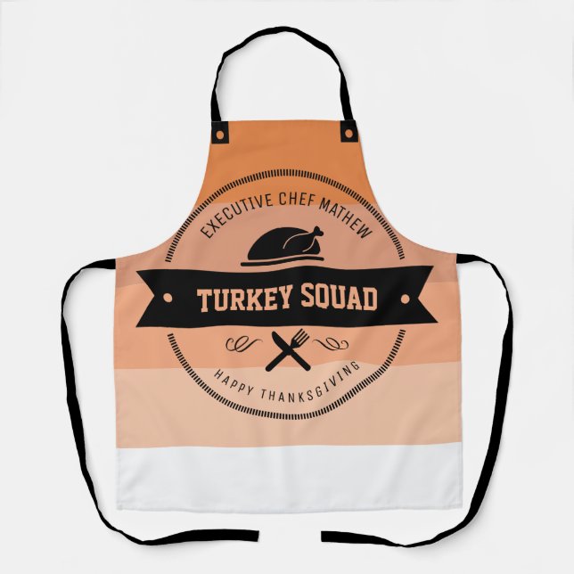 Brand Turkey Squad Ombre Orange Stripe Hipster Schürze (Vorderseite)