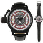 Brandabteilung ADD NAME Firefighter Abzeichen Resc Armbanduhr<br><div class="desc">Brandabteilung ADD NAME Fireman Firefighter Abzeichen Design - Emblem mit Helm und Ax. Passen Sie Ihre Name,  Station/Dept-Nummer und Position an.</div>