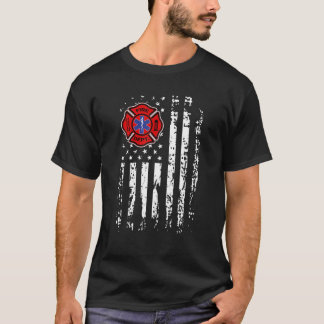 Brandbekämpfer EMT Feuerwehrmann EMS American Flag T-Shirt