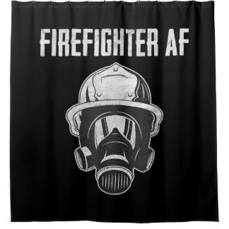 BrandbekämpfungsAF | Gasmaske | Funny Firefighter Duschvorhang