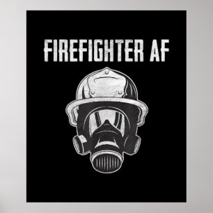 BrandbekämpfungsAF Gasmaske Funny Firefighter Poster