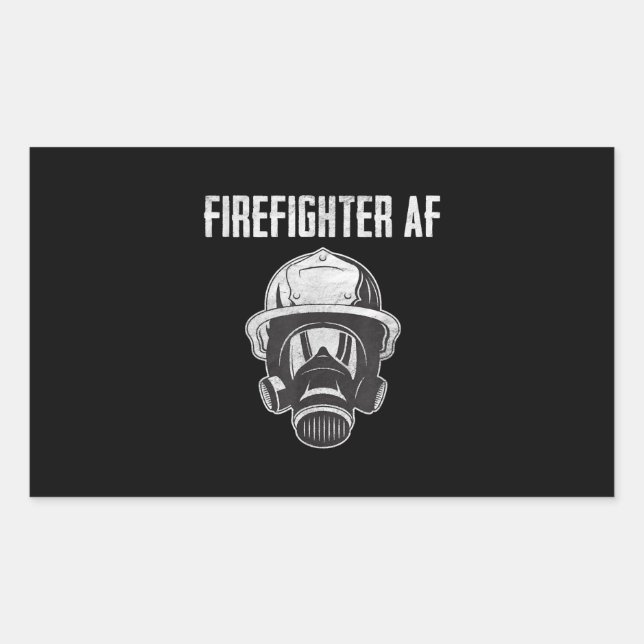 BrandbekämpfungsAF | Gasmaske | Funny Firefighter Rechteckiger Aufkleber (Vorderseite)