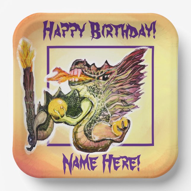 Branddrachenenergie Heilung Pappteller (Vorderseite)