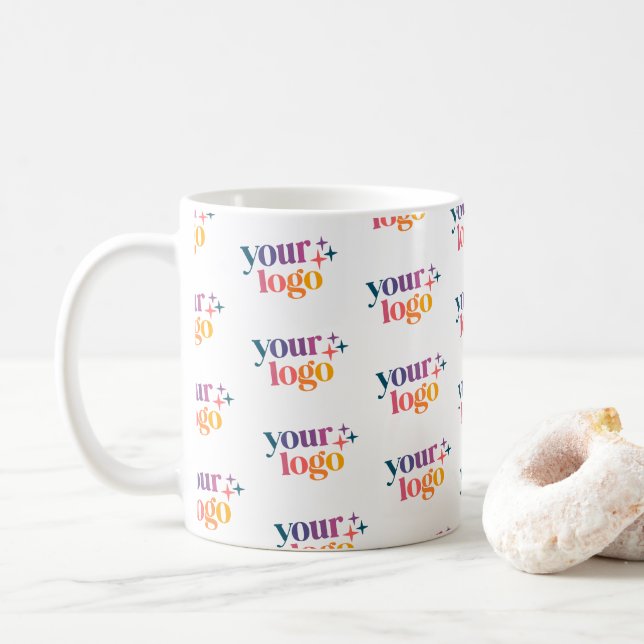 Branded Business Logo Pattern Mug Kaffeetasse (Mit Donut)