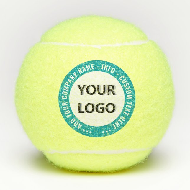 Branded Company Logo and Text Tennis Balls Example Tennisbälle (Vorderseite)