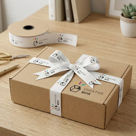 Branded Mailer Box Grosgrain Ribbon with Logo Ripsband