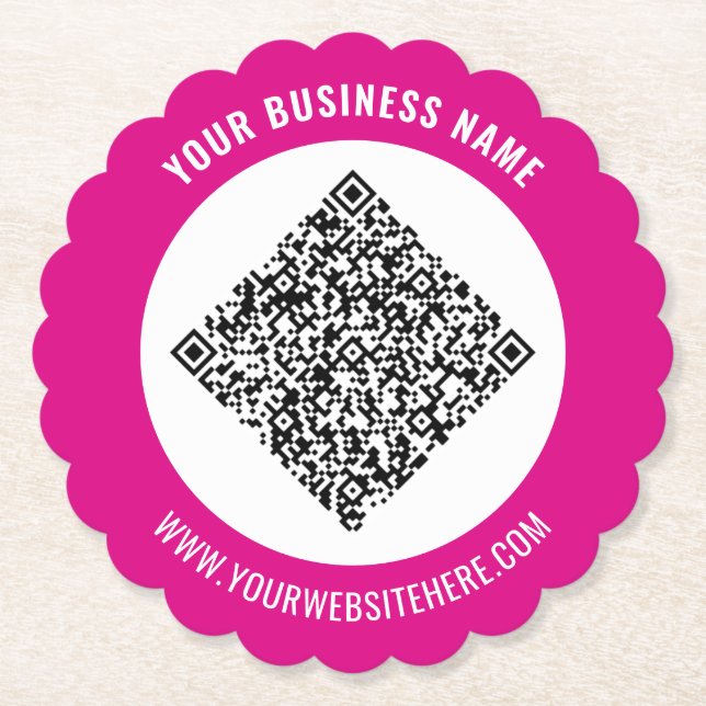 Branded Promotional QR Code Paper Coasters Example Untersetzer (Vorderseite)