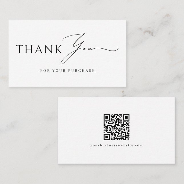 Branded Thank You QR Code website Visitenkarte (Vorne/Hinten)