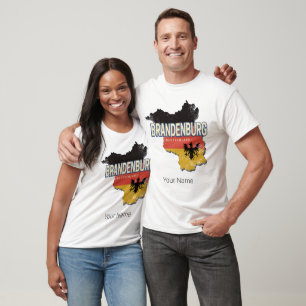 Brandenburg Deutschland Retro Staat Karte Vintag T-Shirt