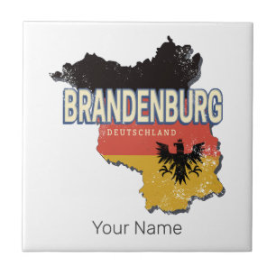 Brandenburg Deutschland Retro-Staatskarte Vintage Fliese