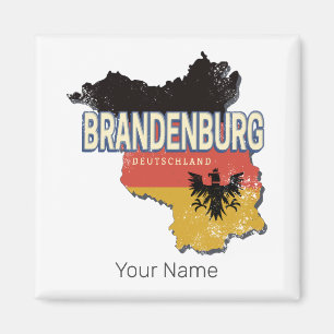 Brandenburg Deutschland Retro-Staatskarte Vintage Magnet