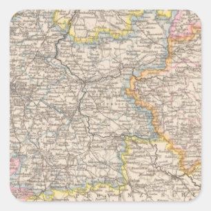 Brandenburg, Posen Atlas Karte Quadratischer Aufkleber