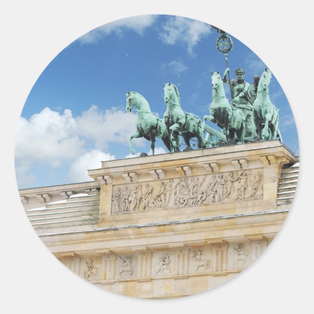 Brandenburg Tor in Berlin Runder Aufkleber (Vorderseite)