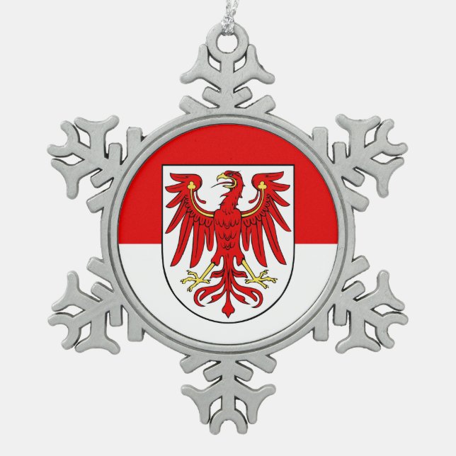 Brandenburger Schneeflocke Weihnachtsgebäck Schneeflocken Zinn-Ornament (Vorderseite)