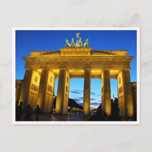 Brandenburger Tor bei Nacht Berlin Deutschland Fot Postkarte