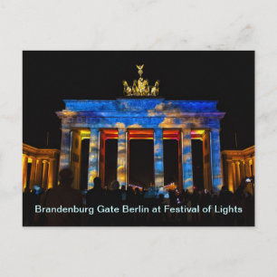 Brandenburger Tor Berlin beim Festival of Lights Postkarte