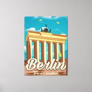 Brandenburger Tor, Berlin Cartoon Reiseplakat Leinwanddruck