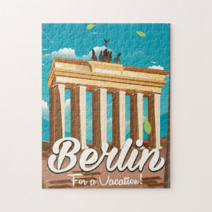 Brandenburger Tor, Berlin Cartoon Reiseplakat Puzzle