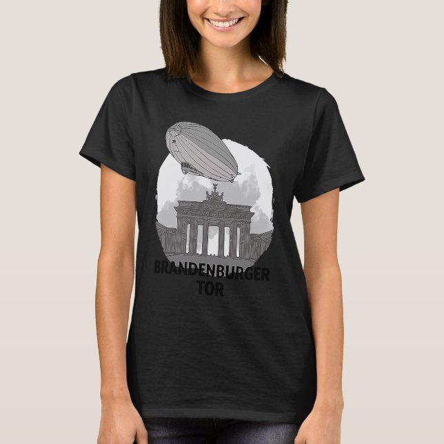 Brandenburger Tor Berlin Germany Silhouette Outlin T-Shirt (Vorderseite)