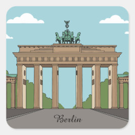 Brandenburger Tor Berlin – Klassisches Stadtdenkma Quadratischer Aufkleber