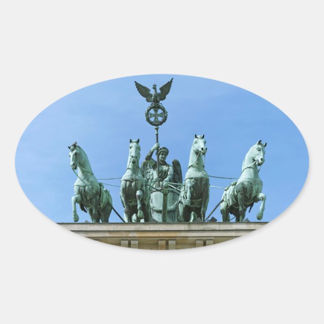 Brandenburger Tor Berlin Ovaler Aufkleber (Vorderseite)