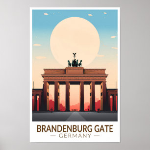 Brandenburger Tor Deutschland Reisen Vintag Poster