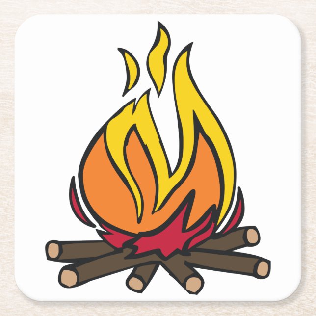 Brandfeuer Rechteckiger Pappuntersetzer (Vorderseite)