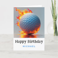 *~* Brandflame AP94 Golf Ball Geburtstagskarte