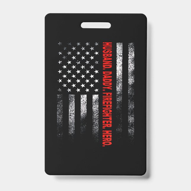 Brandgeschenk | Ehemann Daddy Firefighter Hero Ausweis (Vorderseite)