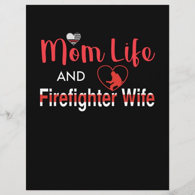 Brandgeschenk | Mutter Leben und Feuerwehrfrau Briefbogen (Vorderseite)